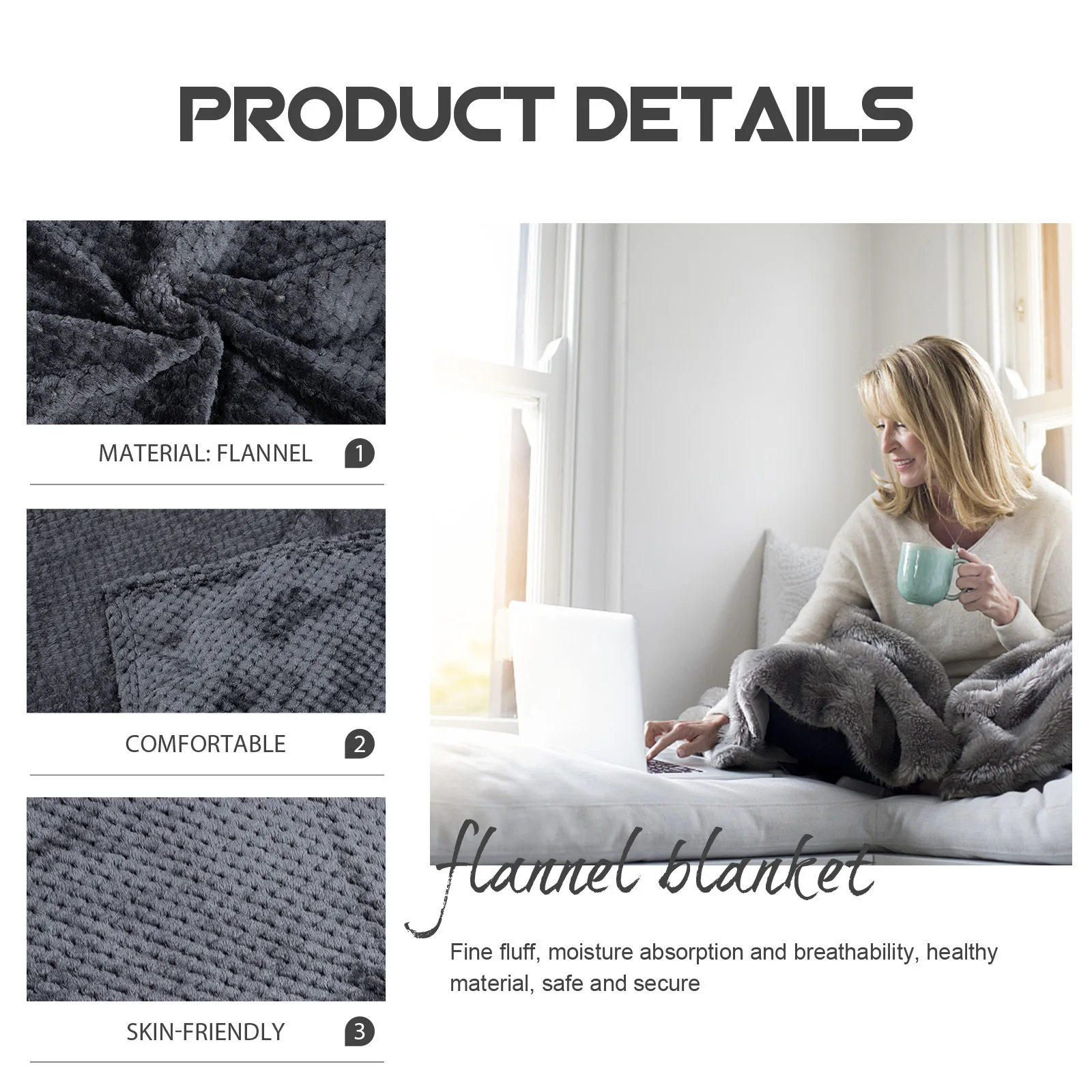 

Warm Flannel Blanket for Winter Travel Home Car Sofa Use Comfortable Lightweight Sleeping Blanket for Kids Adults