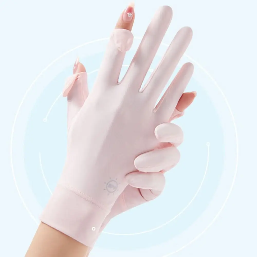 Fashion Anti-UV Summer Mittens Sunscreen Gloves Ice Silk Gloves Women Gloves