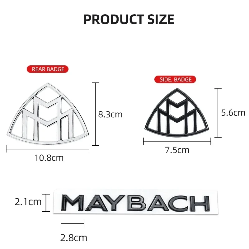 for Maybach Car logo Fender side sticker Rear Bumper tail door trunk sticker car rear Emblem sticker styling Accessories