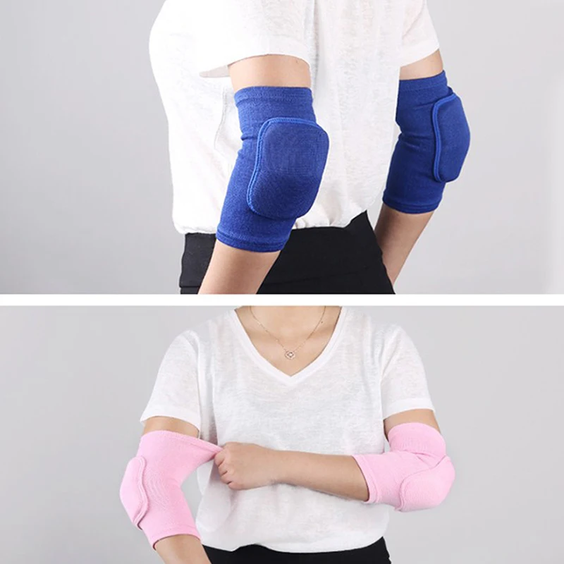 2PCS Elastic Elbow Pads Thickened Sponge Elbow Knee Protectors Guard Basketball Volleyball Sport Arm Sleeve Pad Adults Children