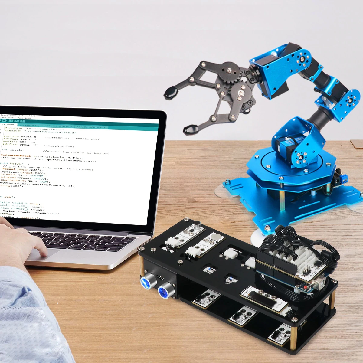 xArm UNO 6DOF Roboterarm, mechanischer Arm (montiert/unmontiert), mit Sekundärentwicklungssensor-Kit für Arduino