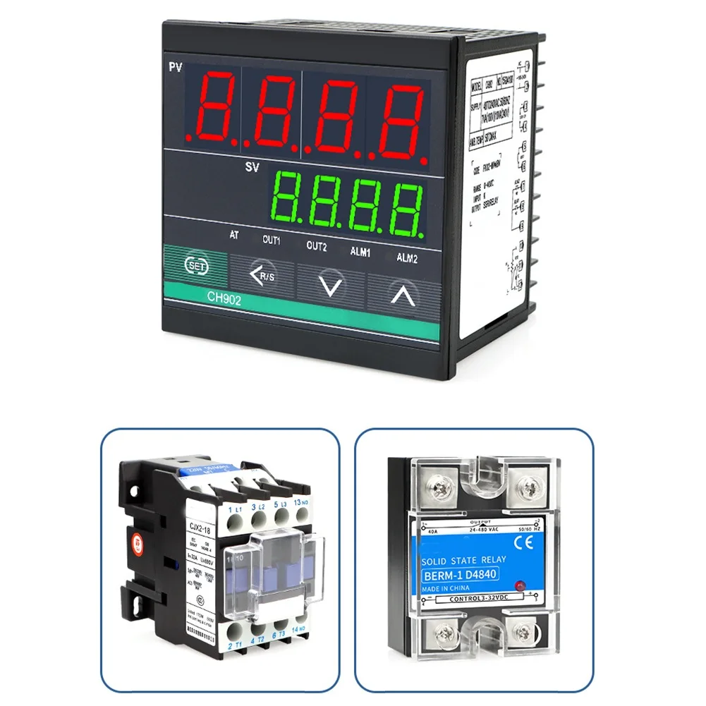 

Интеллектуальный PID-регулятор температуры CH402 с двойным релейным выходом и функцией сигнализации, модуль интеллектуального PID-термостата с входом типа K