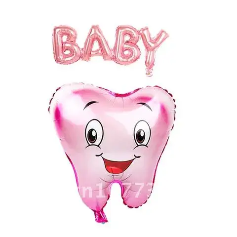 

1set Baby shower Gender Reveal Party Decoration latex ballon helium tooth balloons for Welcome Birthday he or she kids toys