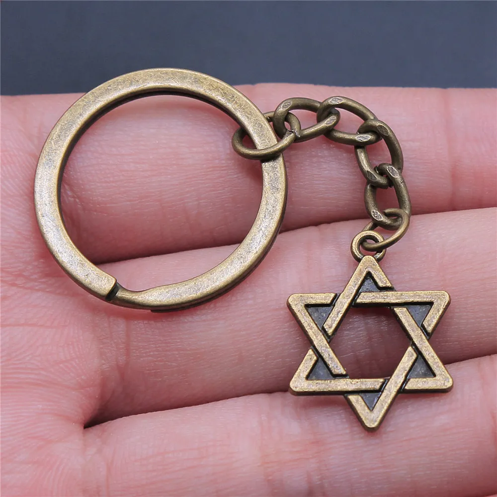 1 Piece Keychain Star Of David Caduceus Key Chain Ring Cute Keychain Keychains For Women Key Chain Ring