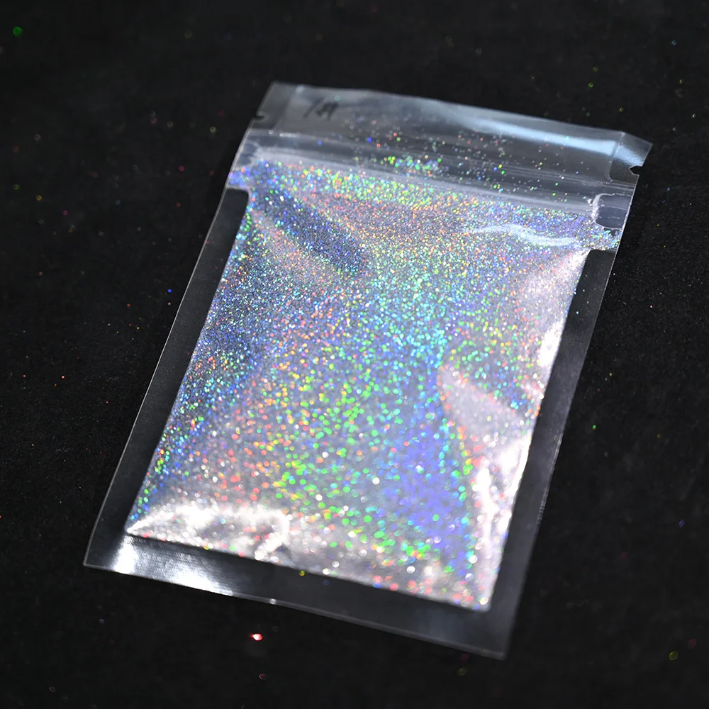 5g Laser Holographic Bulk Glitter Nail Shining Sparkly Pigment Loose Fine Glitter Reflective Gel Polish Accessories Nail Powder