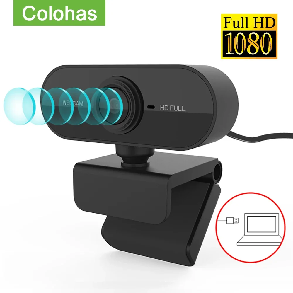 Mini Camera Full HD Web Cam With Microphone USB Plug Web Camera For YouTube Skype PC Computer Mac Laptop Desktop Webcam 1080P