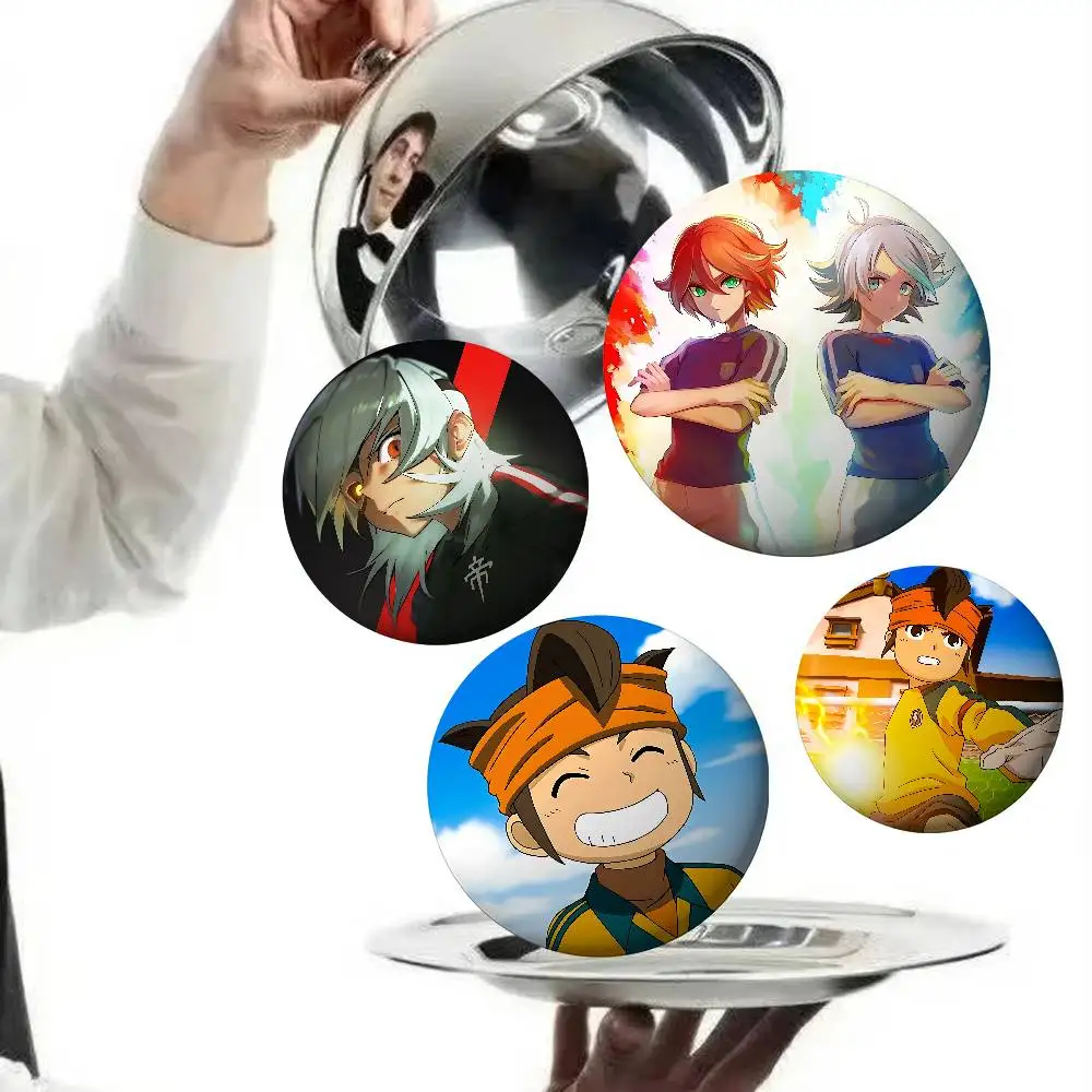 I-InazumaS Eleven Cute Badges Round Brooch Cute Cartoon Idol Cosplay Badges DIY Backpack Clothing Jewelry Pins