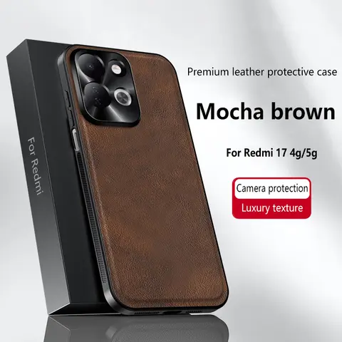 For Xiaomi Redmi 17 Case Luxury PU Leather Matte shockproof Protective Back Cover Case For Xiaomi redmi 17 4g 5g Phone Shell