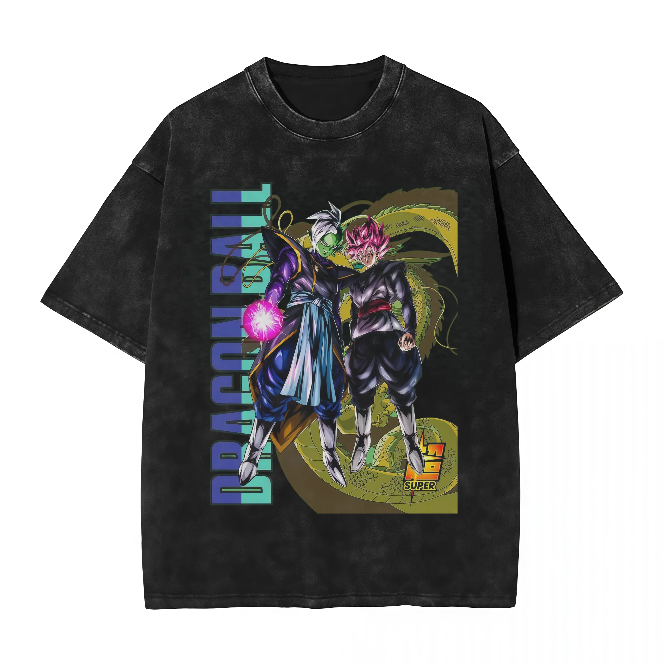 2026 Summer Dragon Ball Anime Family Parent-Child Washable Ultra-Large Retro T-Shirts High-Quality Elements Streetwear Clothing