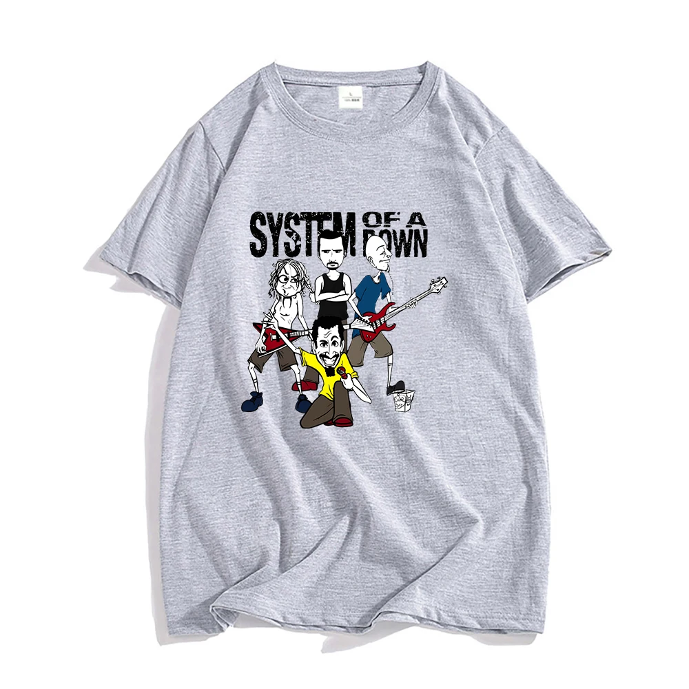 System of A Down Shirts Summer 100% Cotton Tshirt Retro Heavy Mental T-shirt Aesthetic Clothes Creative Design Graphic T Shirt