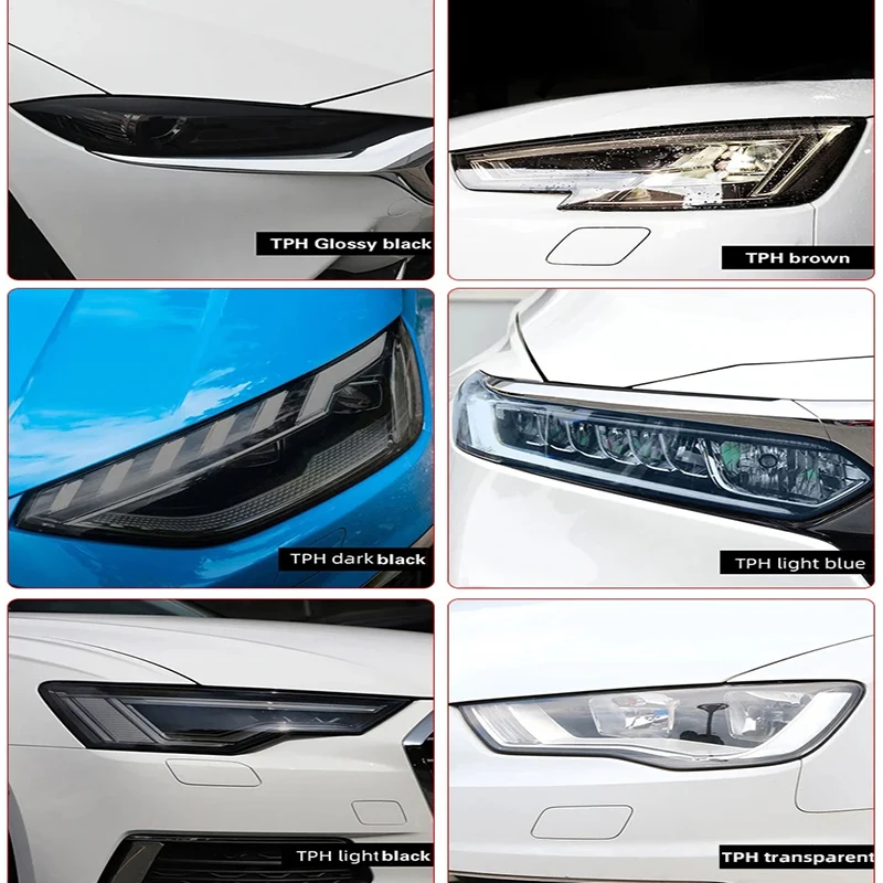 30CMX1/2/3M TPH Protection Photochromic Car Headlight Protection Film Self Healing Auto Repair PPF Automotive Lamp Film For Car