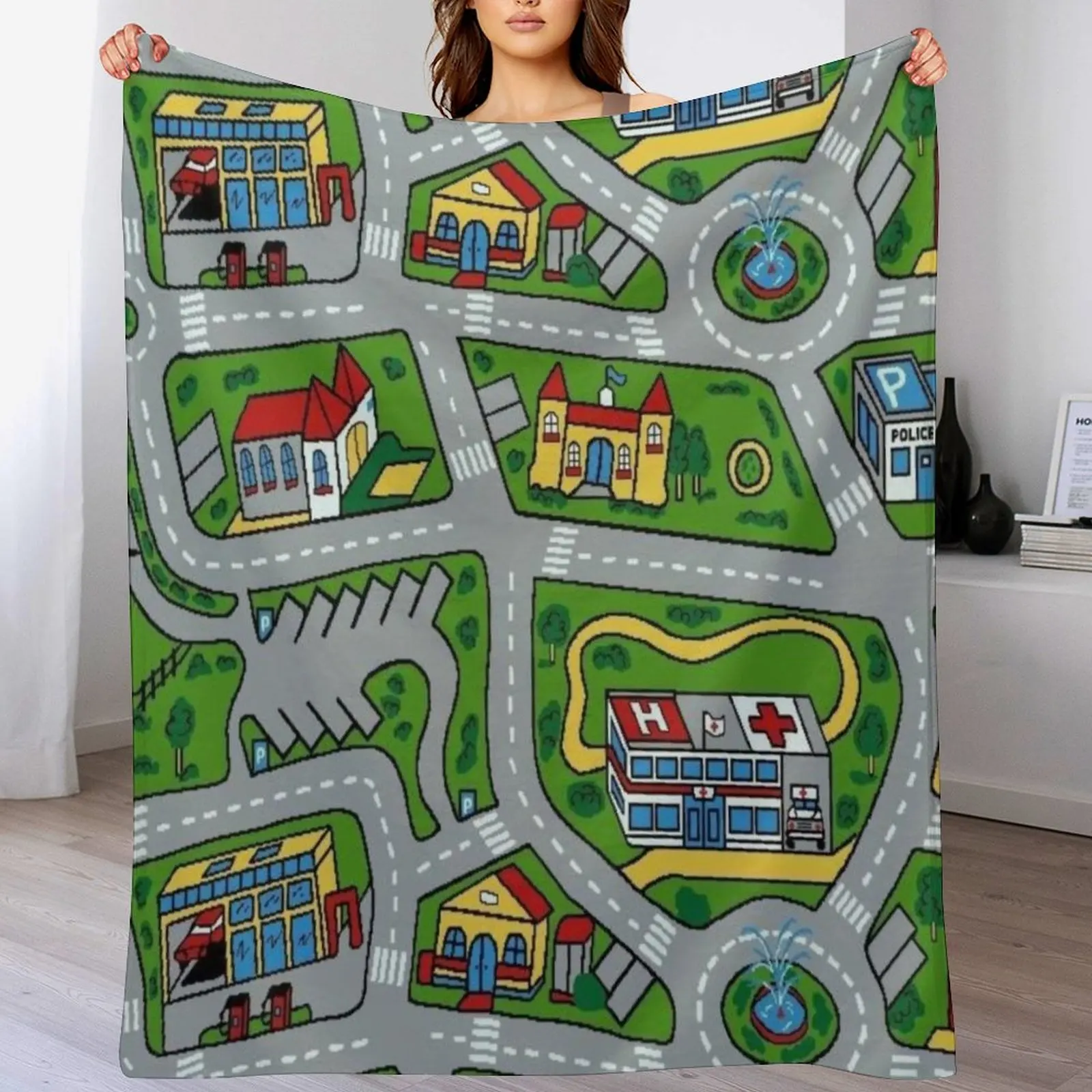 

Car City Carpet Throw Blanket halloween Bed Sofa Hairys Blankets