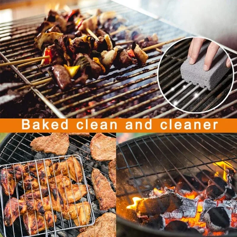 Barbecue Rack Cleaning Bricks and Stones Barbecue Rack Stains Grease Cleaning Barbecue Tools Kitchen Decoration Tools