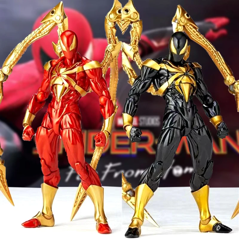 

14cm Kaiyodo Yamaguchi Iron Spiderman Marvel Action Figures Spider-Man Anime Model Figurine Collection Decoration Kids Toys Gift