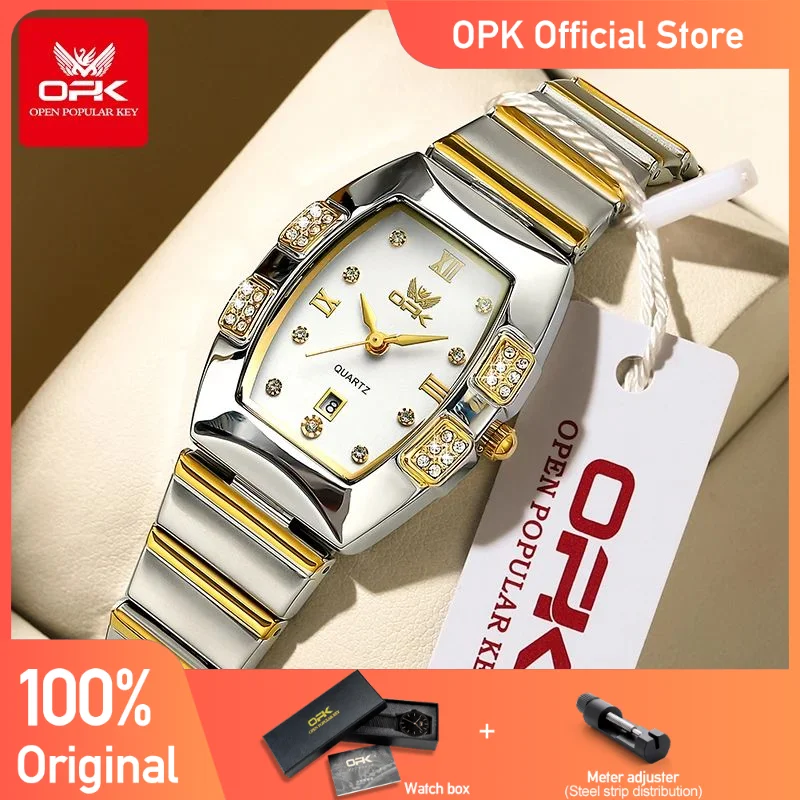 

OPK 8169 Women's Watches Luxury Original Wristwatch for Girl Waterproof Fashionable Zircon Scale Date Relogios Masculino