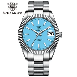 STEELDIVE SD1933 Automatic Dive Watch NH35 Watches Men 200m Diver Watch BGW9 Steel Bezel Luminous Water Ghost Watches with Date