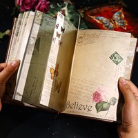 Gothic Butterfly Notebook Retro European Notepad 110 Sheets Full Color Page Beautiful Illustration Diary