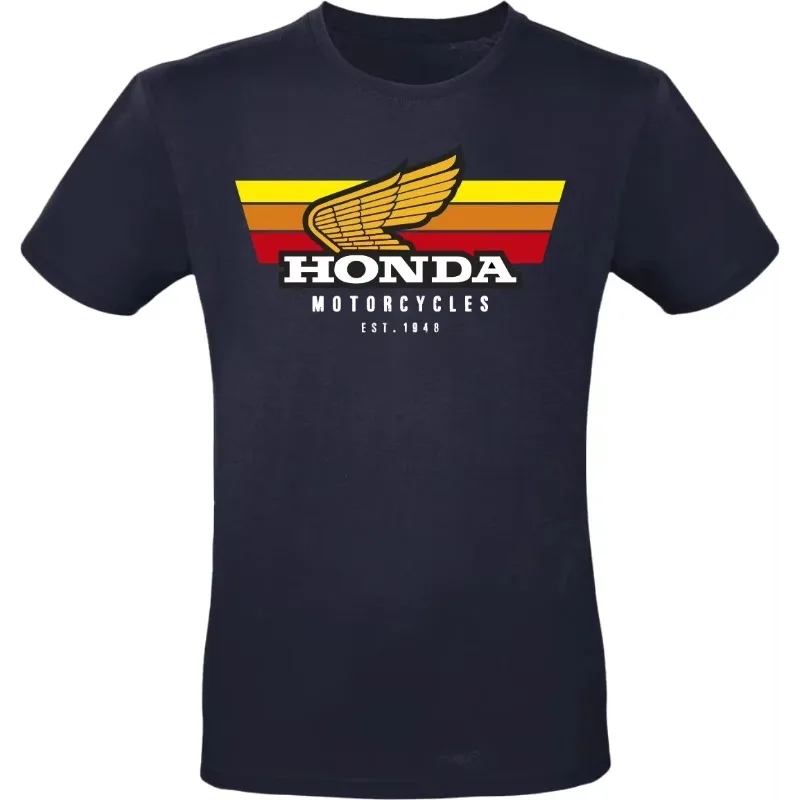 Image of Familien-passende Honda 2026 New Motorcyclist Vintage-Stil Muster Roller T-Shirt Herren Damen Lässiges Komfort-Motorrad-Oberteil