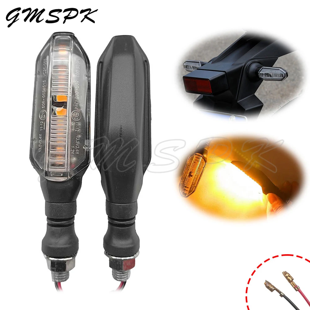 

2/4pcs Motorcycle Front Rear LED Turn Signals 10mm Amber Flowing Water Indicator Blinker Lamp Taillights Fit for Honda Yamaha