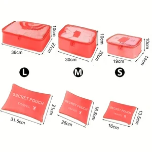 Bộ tổ chức du lịch 6 mảnh Oxford bền bỉ, các khối đóng gói của phụ nữ dành cho phụ nữ để giặt tay và đồ lót và đồ lót 8 Nhà tổ chức vải bán hàng chính - 7