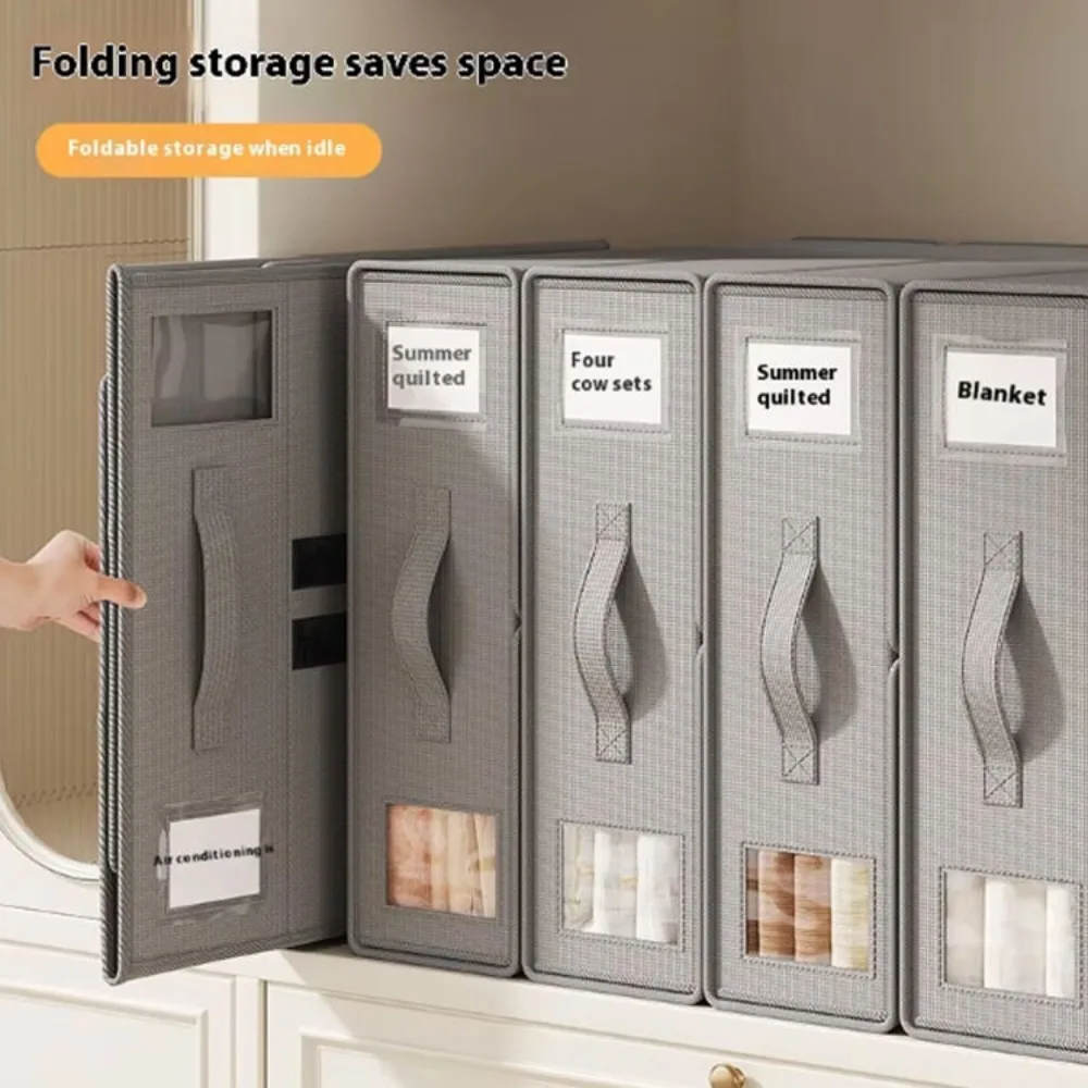 Foldable Fabric Storage Box Oxford Cloth Organizer Collapsible Design For Bedding Quilt Blanket Clothes Underwear Multipurpose