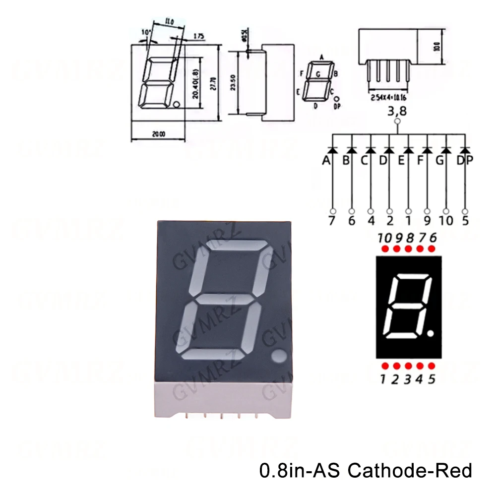 2PCS 0.8inch Digital tube Common AnodeCathode Red 1 2 3 4 Bit digital Tube LED Display 7 segment 0.8 2 3 LED Display