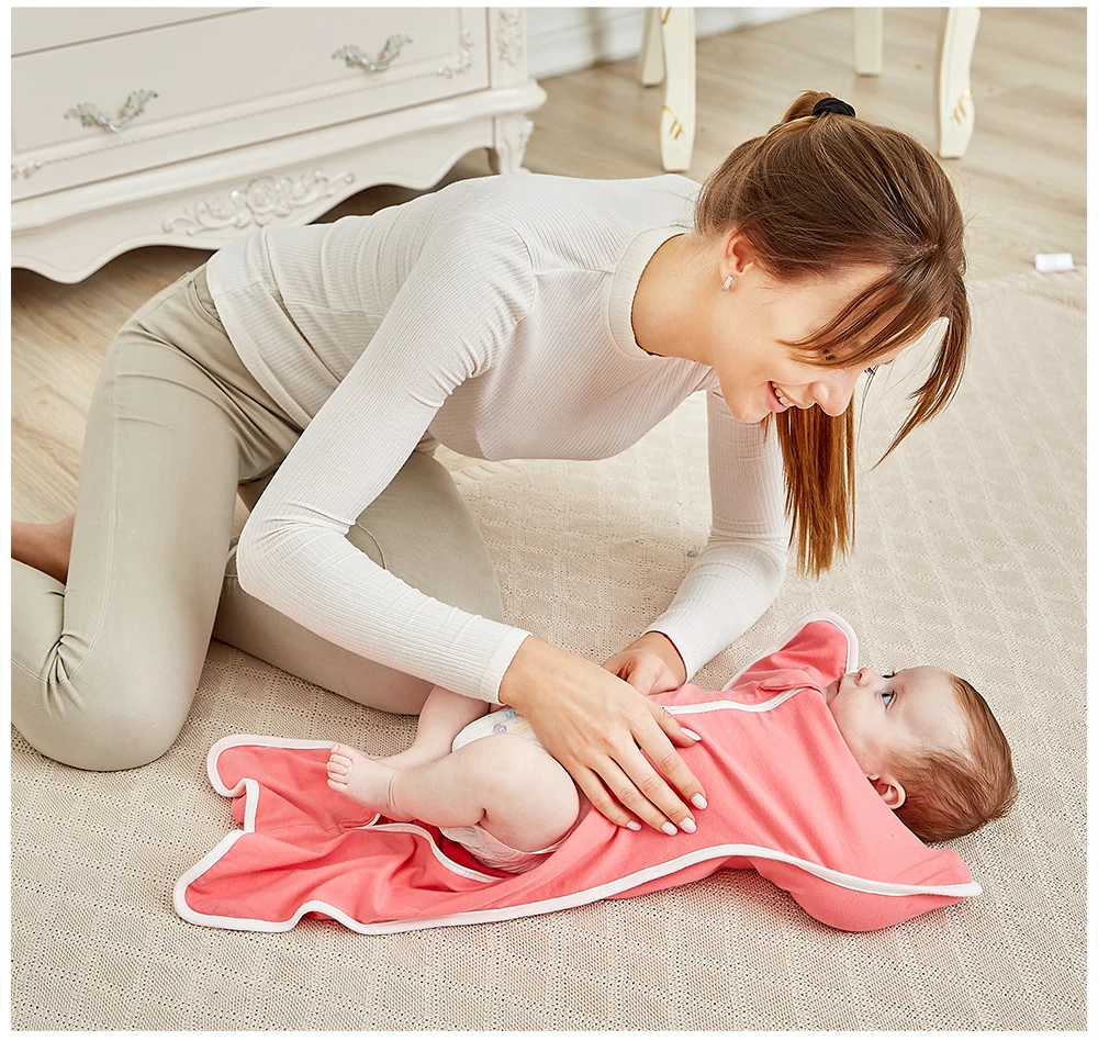 Insel neue Baumwolle Baby Wickel decke Frühling Herbst Reiß verschluss Wickel Neugeborene Baby decke Wickel Baby Bettwäsche Wickeln Nachtwäsche – Detail 12