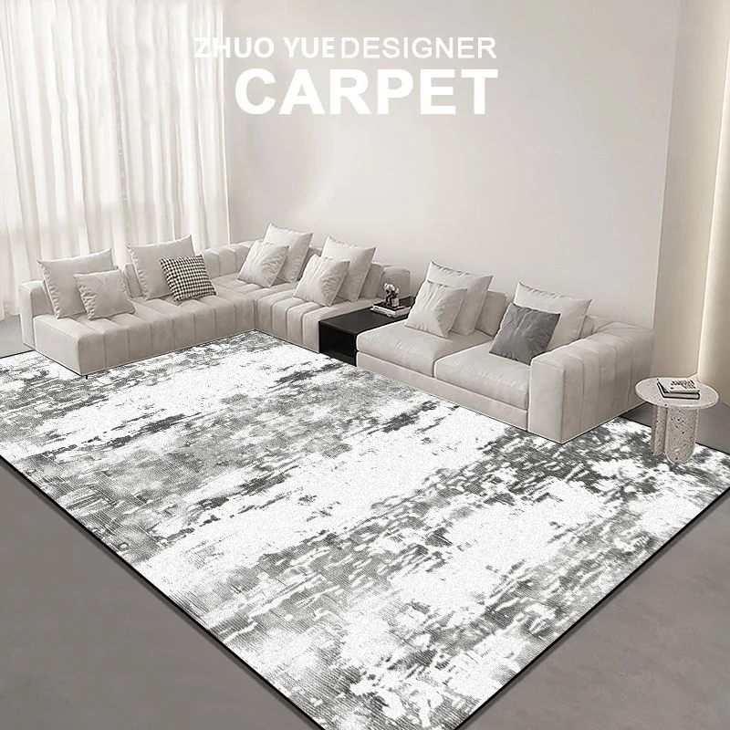 

Light Luxury Living Room Decoration Carpet Modern Abstract Grey Rugs Home Sofa Area Floor Mat Soft Washable Room Decor Large Rug