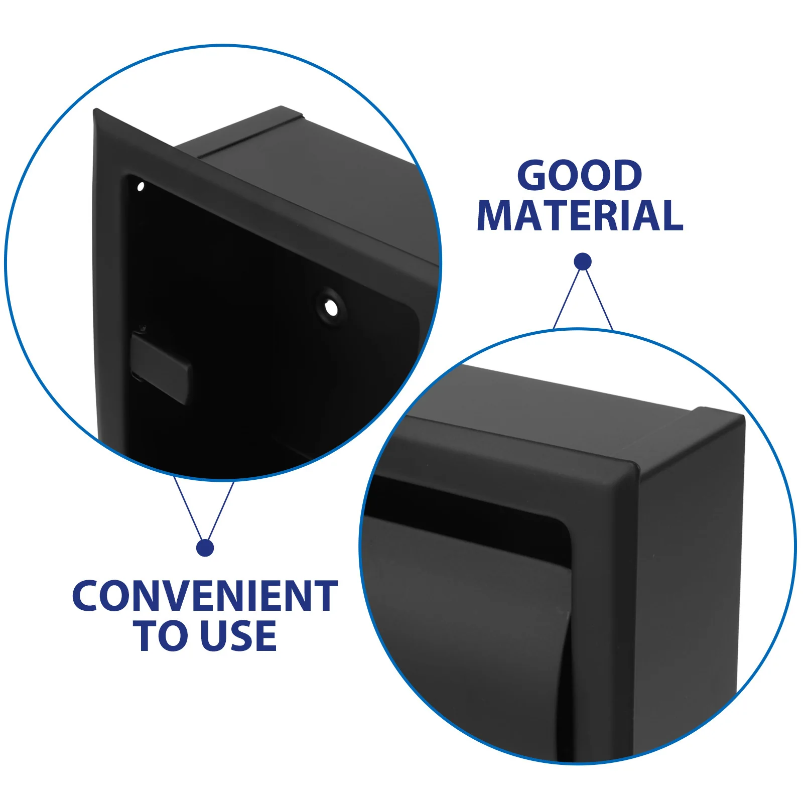 

1Pcs Modern Stainless Steel Toilet Tissue Box Roll Paper Stand for Bathroom Wall Mounted Paper Towel Holder Black