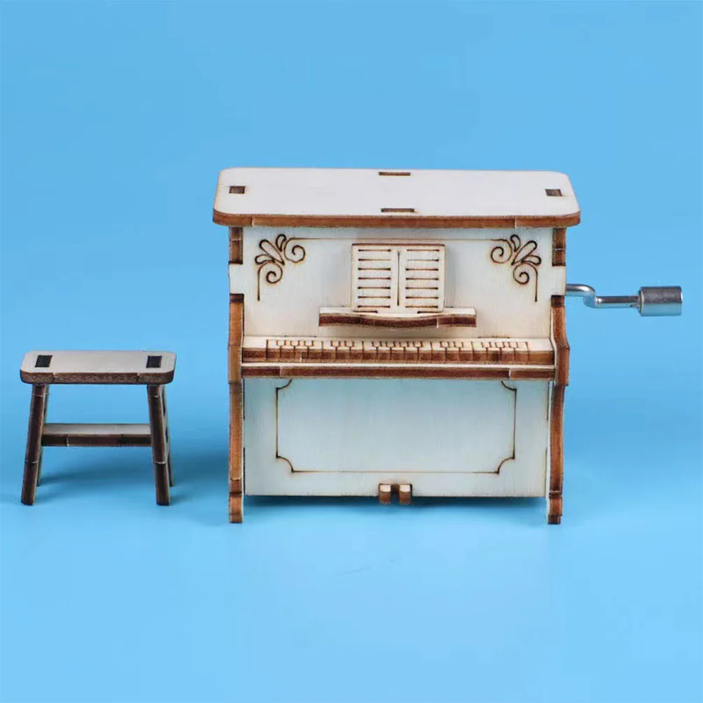

1 set 1 Set Wooden Musical Box Piano Diy Kids For Hand-Eye Coordination Assembly Music Box Educational Plaything