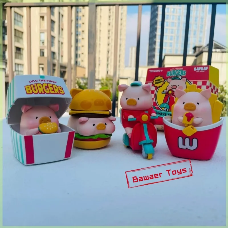 

Оригинальная серия Lulu The Piggy Burger, может двигаться слепая коробка, загадочная коробка-сюрприз, коллекционная милая кукла, настольные автомобильные украшения, игрушка для девочек