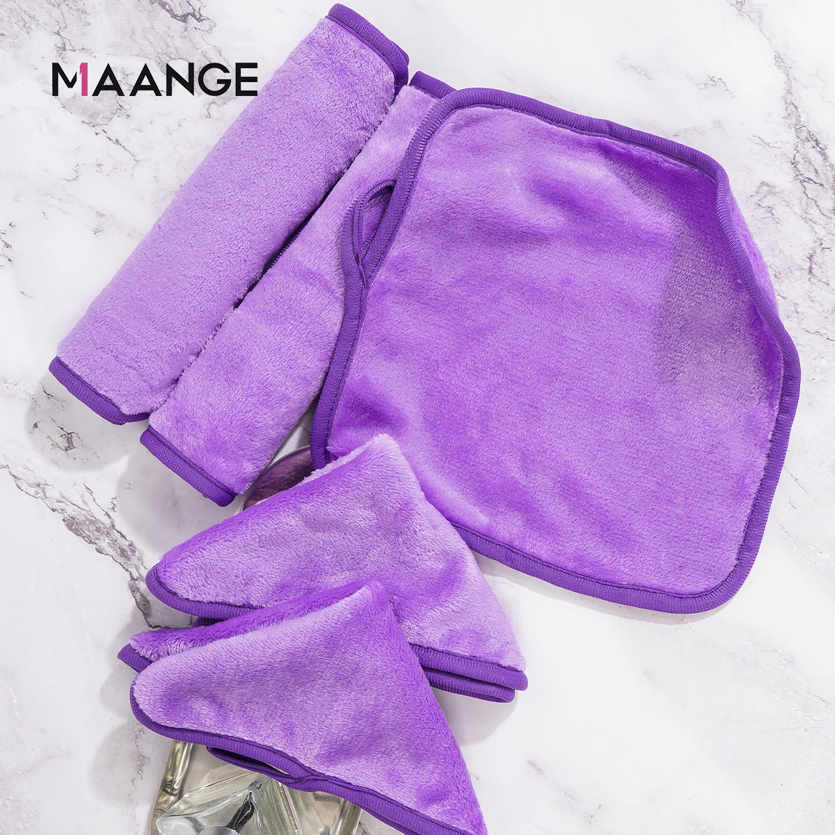 MAANGE 5PCS Makeup Remover Pads Reusable Cotton Puff Microfiber Facial Towel Face Cleaner Cleaning Wipes Skin Care Beauty Tools