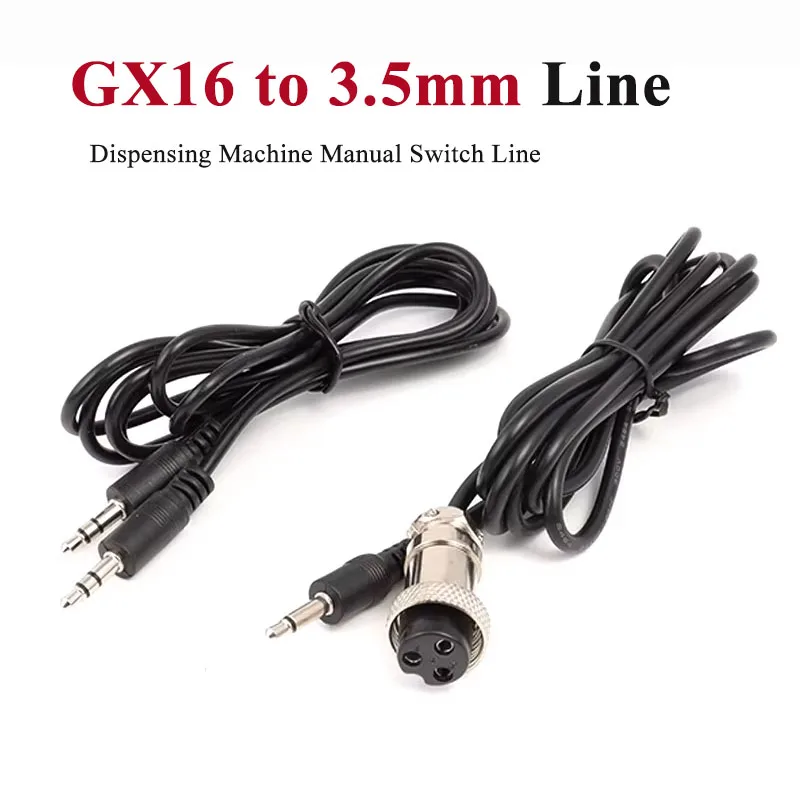 GX16 3Pin to 3.5mm Female Aviation Plug Connector Wire Dispensing Machine Manual Switch Line 3.5MM Male To Male 1.5M 3M Cables
