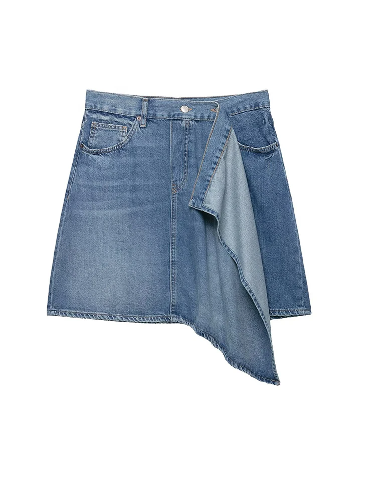 HH Comfortable Light Blue Denim Skirt Women Spring Summer Casual Mid Waist Relaxed Fit Daily Chic Versatile Fashion Bottoms