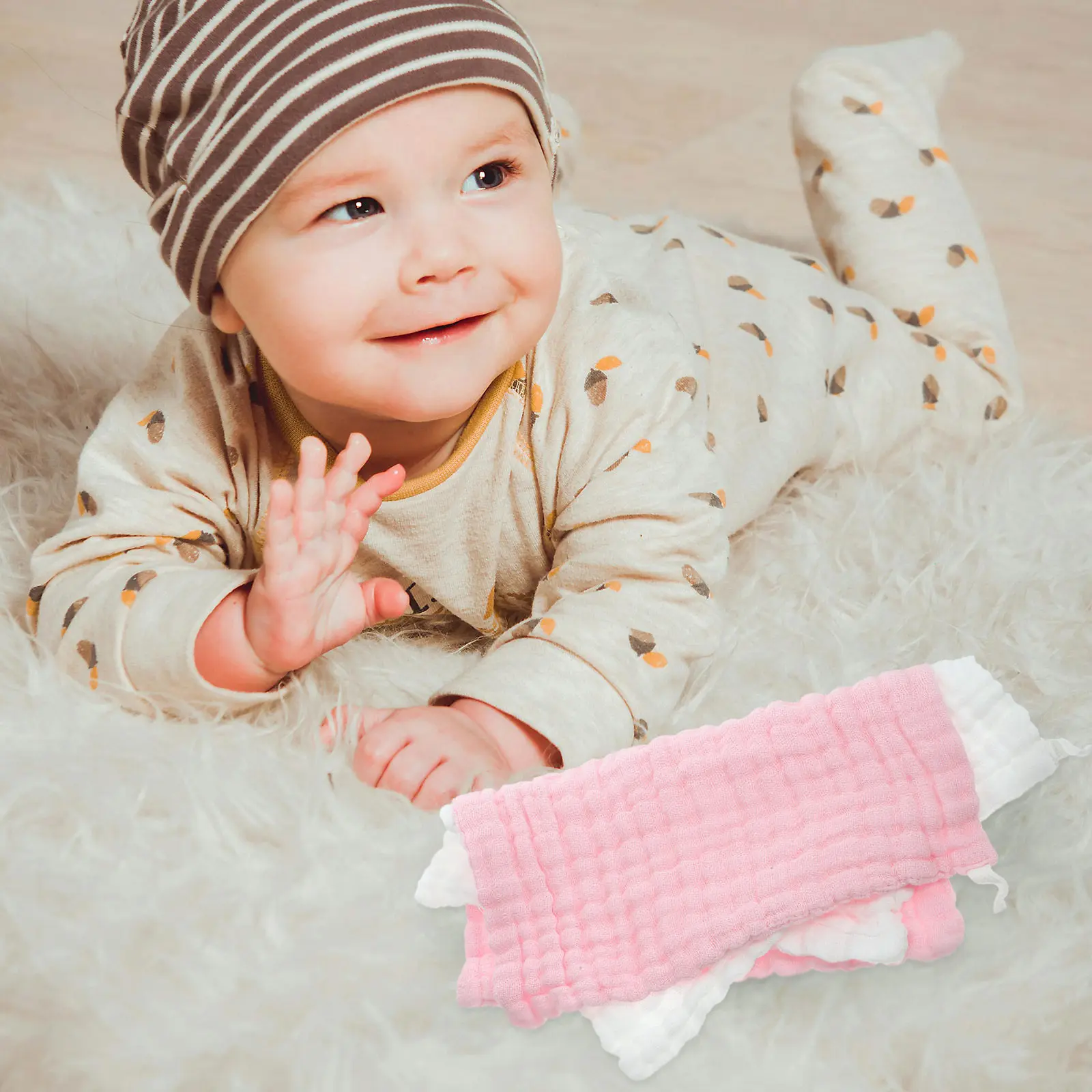 

2Pcs Baby Burp Cloths Cotton Washcloth Absorbent Soft Gentle for Newborn Sensitive Skin Burping Cloth Toddler Face Wipe