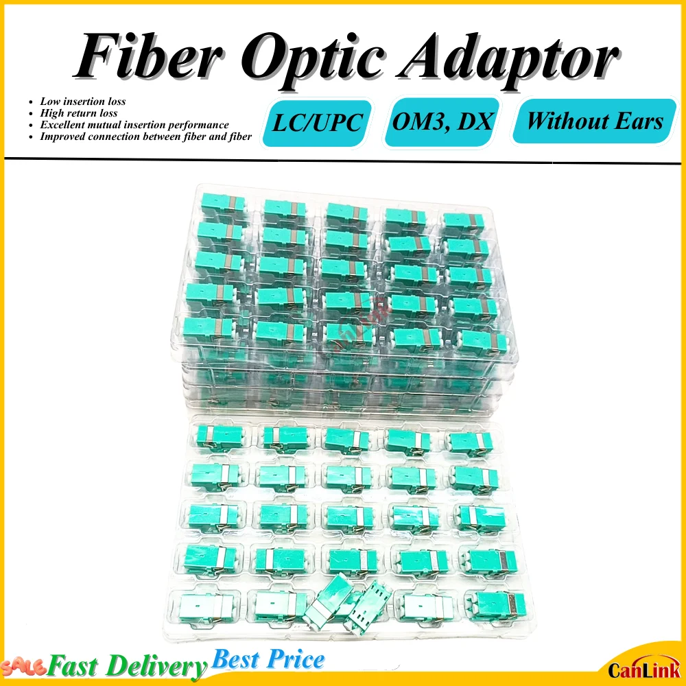 Optical fiber coupler LC UPC OM3 Multi-Mode Duplex Fiber optic Adapter LC/UPC Fiber flange without ears