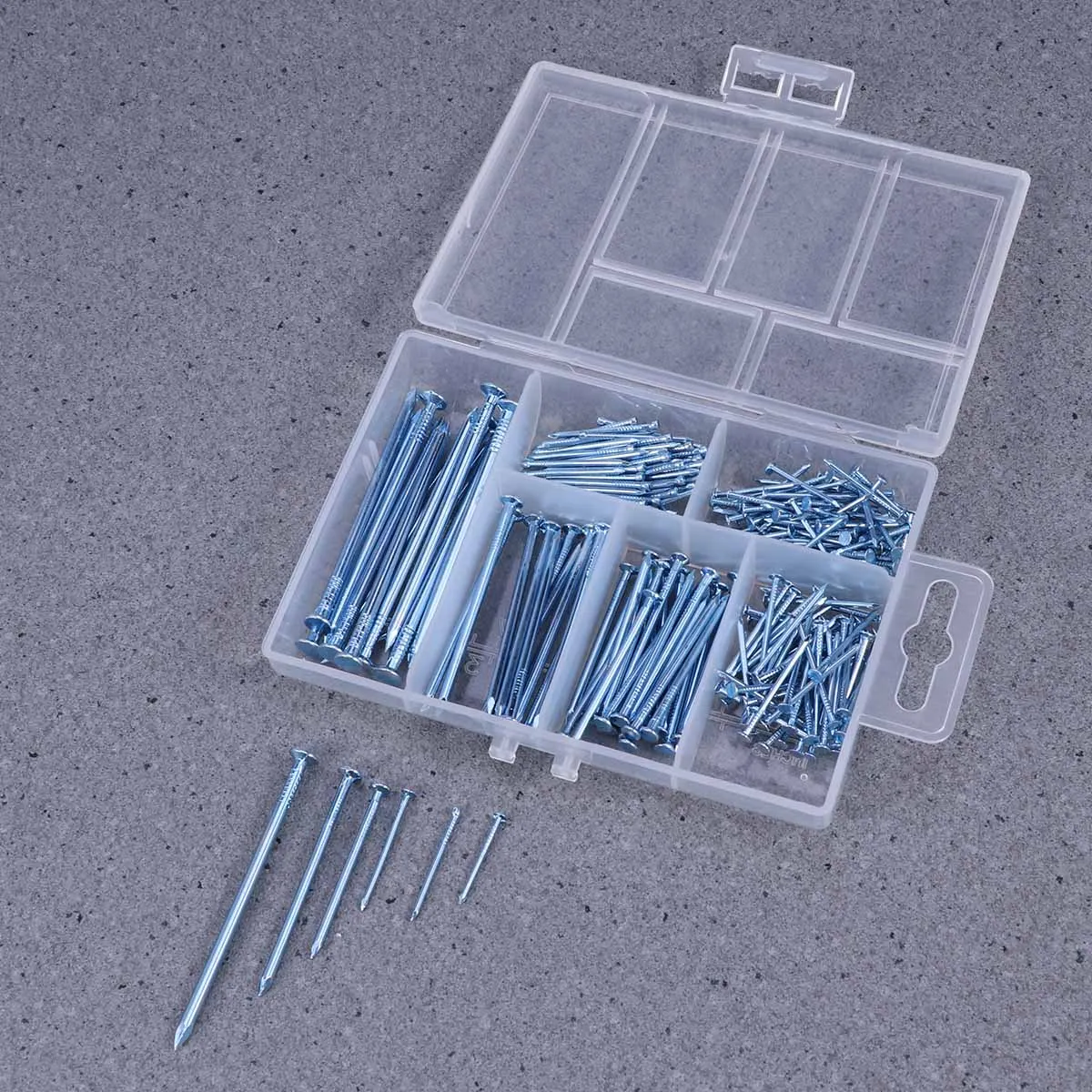 

240 pcs Round Head Assortment 6 Sizes Steel Rust Resistant For Woodworking Home Office Nails Picture Hanging Nails Nail Kit