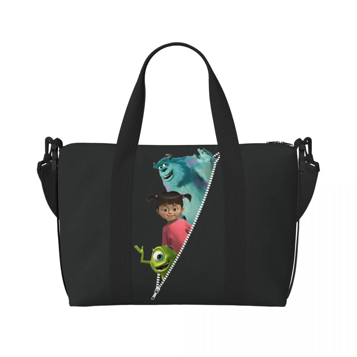 

Пляжная большая сумка университета монстров на заказ для женщин, очень большие сумки для спортзала с милыми монстрами, дорожные сумки для покупок