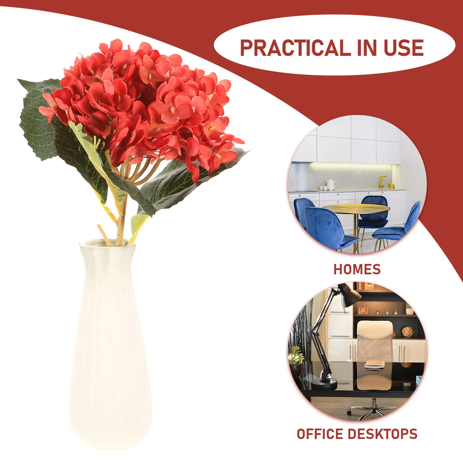 

Fake Flowers Hydrangea Decoration Artificial Indoor Outdoor Wedding Silk Bouquet Red