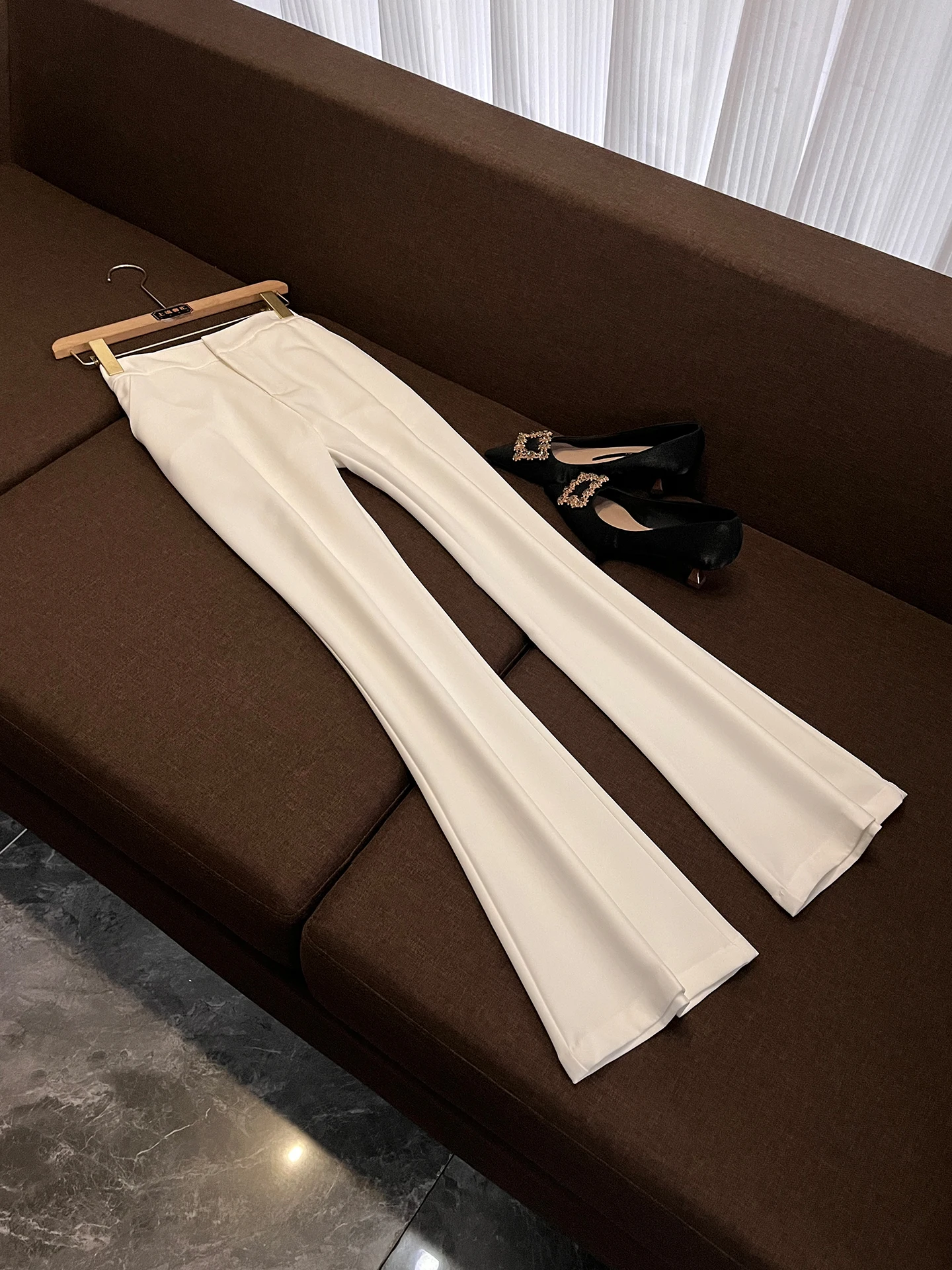 New Chinese Style Printed Suit Set Women's White Two-Piece Office Work High-End Fashion C626 Autumn Collection