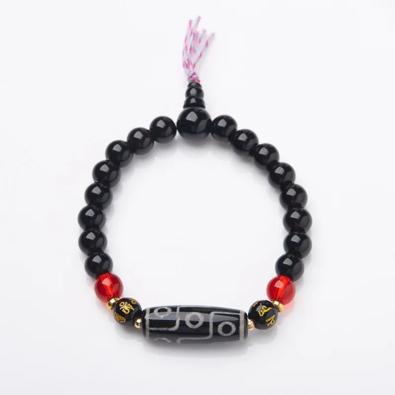 

Natural Tibetan Style Nine Eyed Dzi Agate Bracelet for Women 2026 Buddhist Prayer Bead Hand Jewelry Gifts