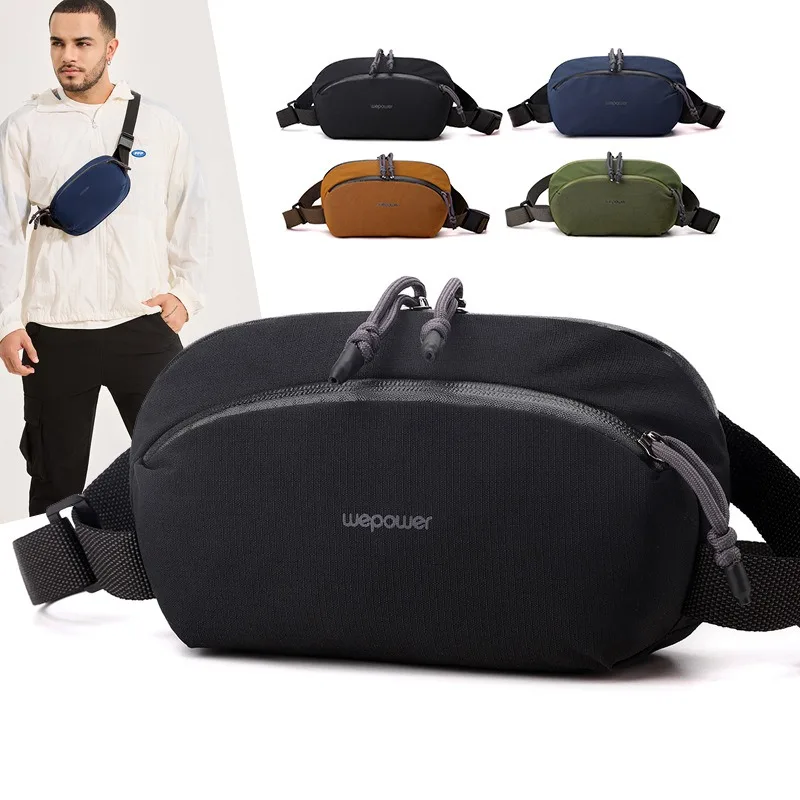 

New men's chest bag, sports crossbody bag, commuting and traveling single shoulder bag, mobile phone waist bag