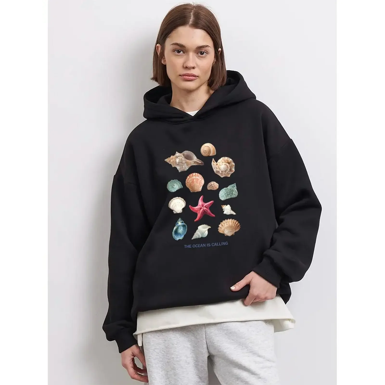 

Daily Casual Look Casual Printed Comfortable Fabric Comfortable Long Sleeve Hoodie For Spring Autumn Winter Wear