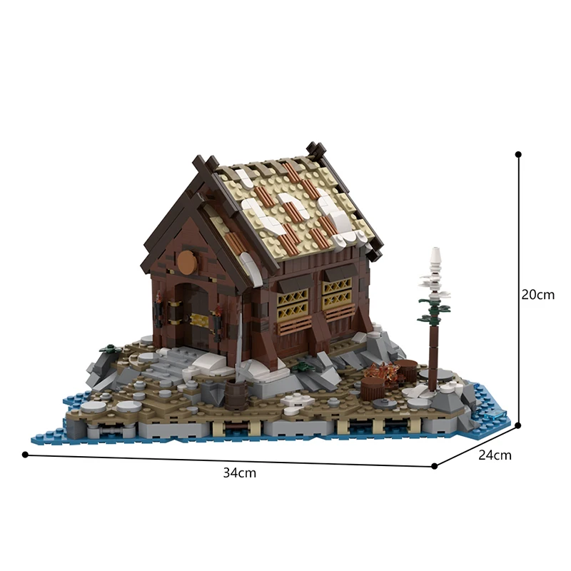 Buildmoc The Viking Village House Architecture MOC Set Building Blocks kit giocattoli per bambini regali per bambini giocattolo mattoni vichinghi