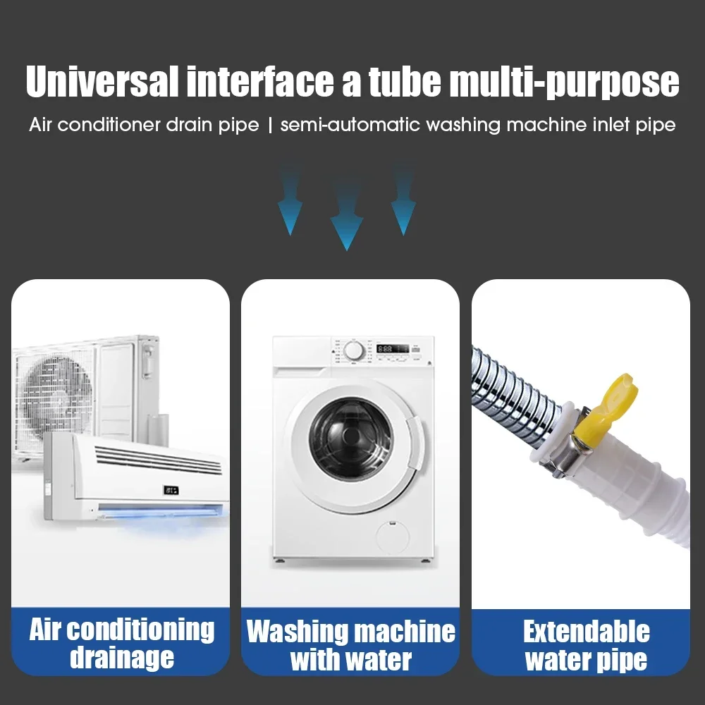 Tuyau d'immunisation en PP blanc pour machine à laver, tuyau de proximité, extension de climatiseur, tuyaux d'immunisation semi-automatiques, 300cm