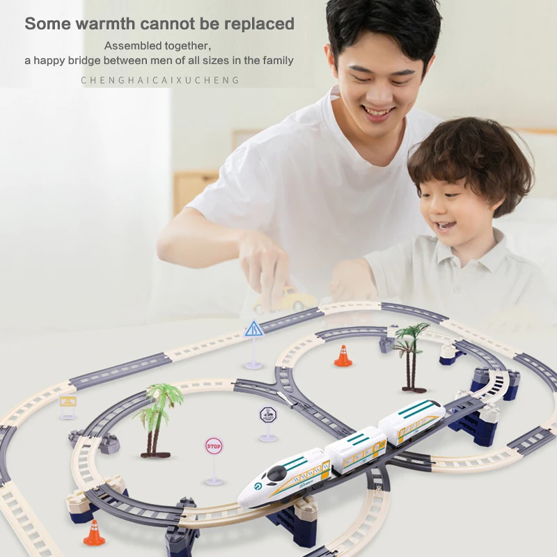 Electric Train High Speed Train Model Railway Track Harmony Rail Toy Car Assemble DIY Set Children Christmas Gift Toy for Boy