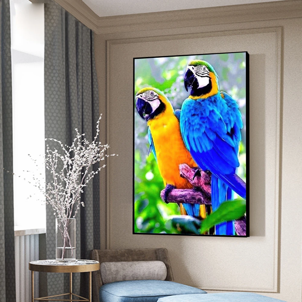 Diamond Painting Animals Full Square 5D DIY Diamond Embroidery Bird Round Rhinestones Mosaic Parrot Cross Stitch Home Decor