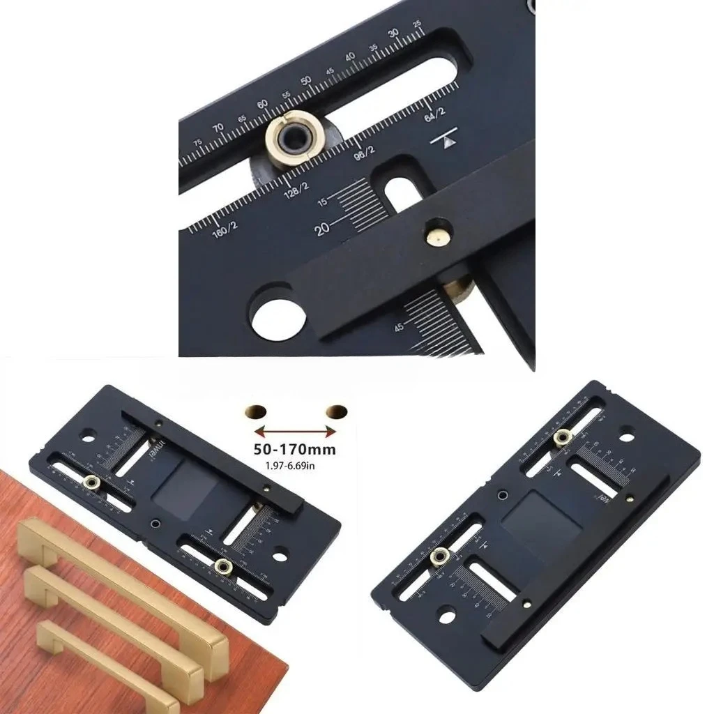 

02DC Cabinet Hardware Jig Tool Drilling Dowelling Guide Door Positioner Hardware for Handle Knob Pull Installation