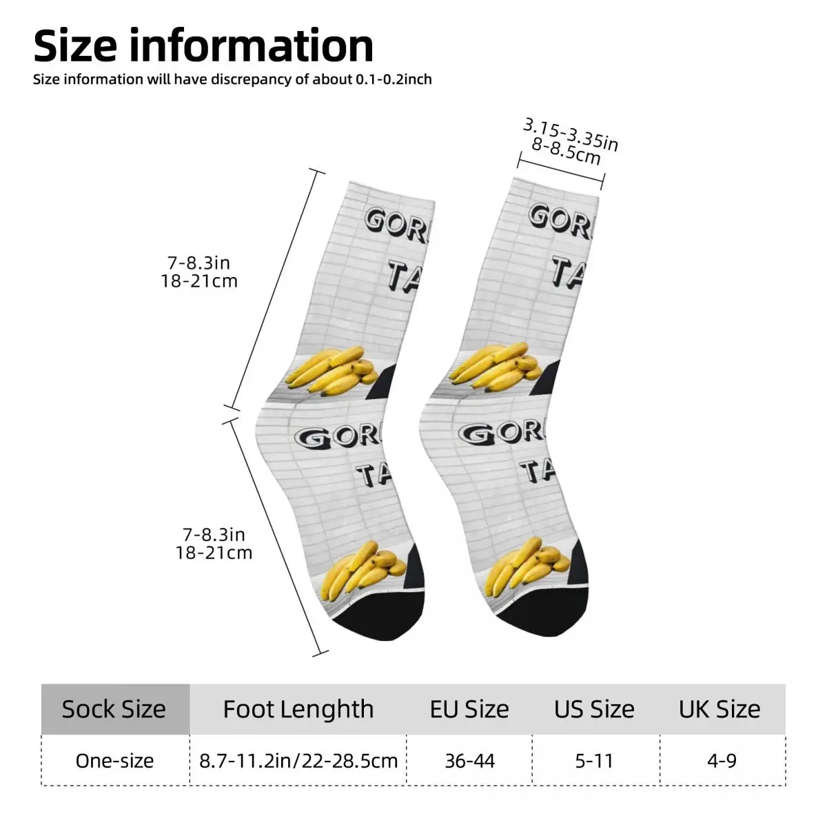 Gorilla Tag Bananas Socks Spring Stockings Fashion Adults Men Soft Breathable Socks Graphic Running Non Slip Socks