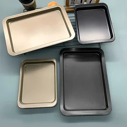 1 piece package multi size rectangular baking tray clean simple non stick carbon steel material